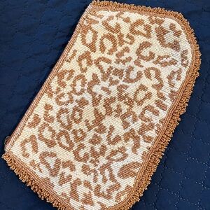 Anthropologie Harrison Beaded Leopard Print Zip Pouch Clutch